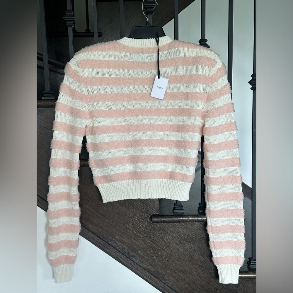 BALMAIN Striped wool-blend cardigan - Picture 4 of 8